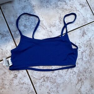 Blue Strappy Crop Top